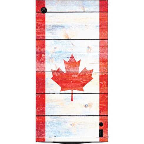 Canada Flag Light Wood XBox Series X Digital Edition Console Skin